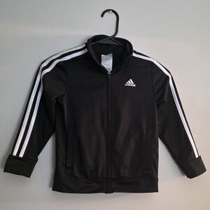 Adidas Black Track Jacket with White Stripes